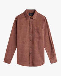 Portuguese Flannel Abstract Pied Poule Shirt - Clay