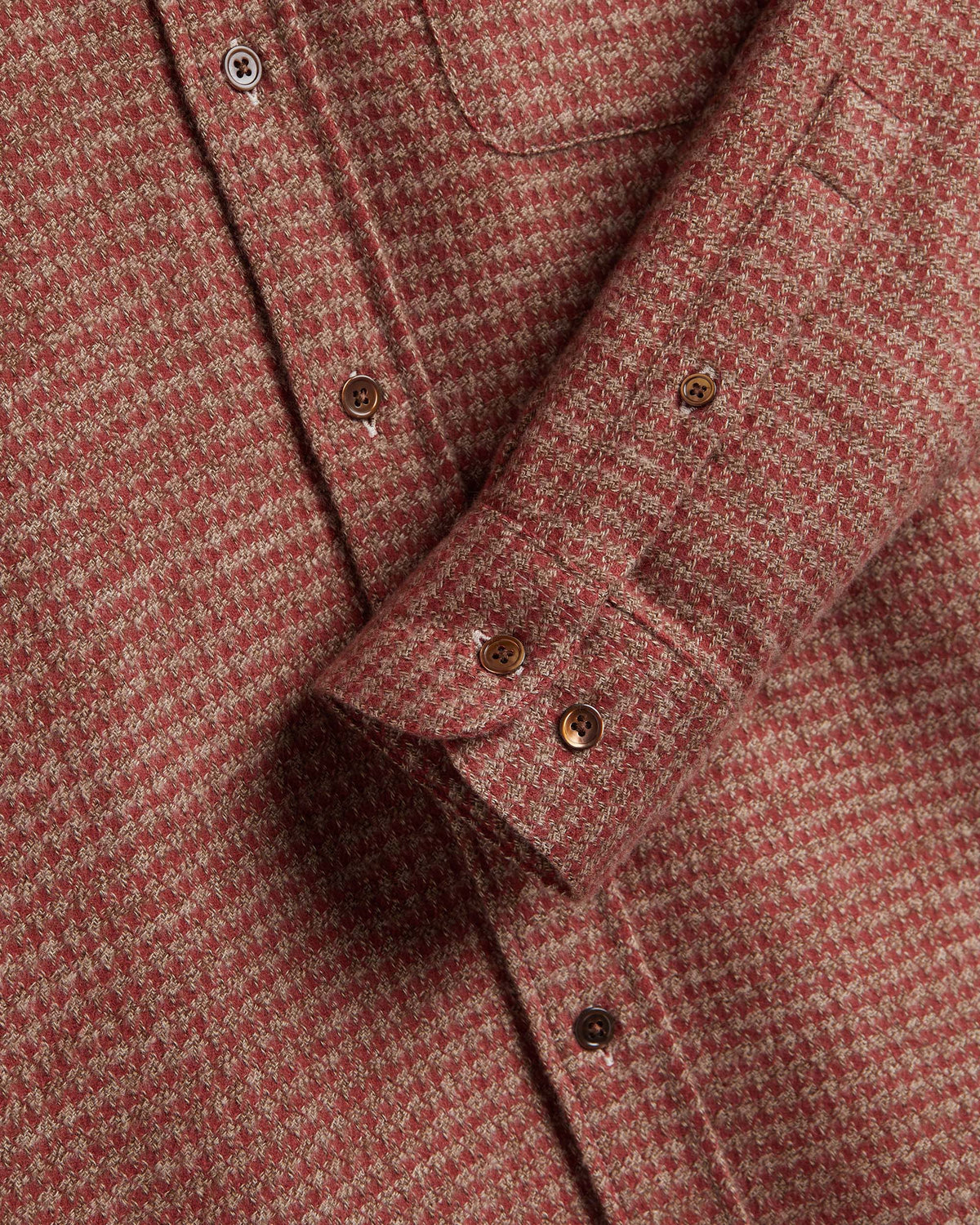 Portuguese Flannel Abstract Pied Poule Shirt - Clay