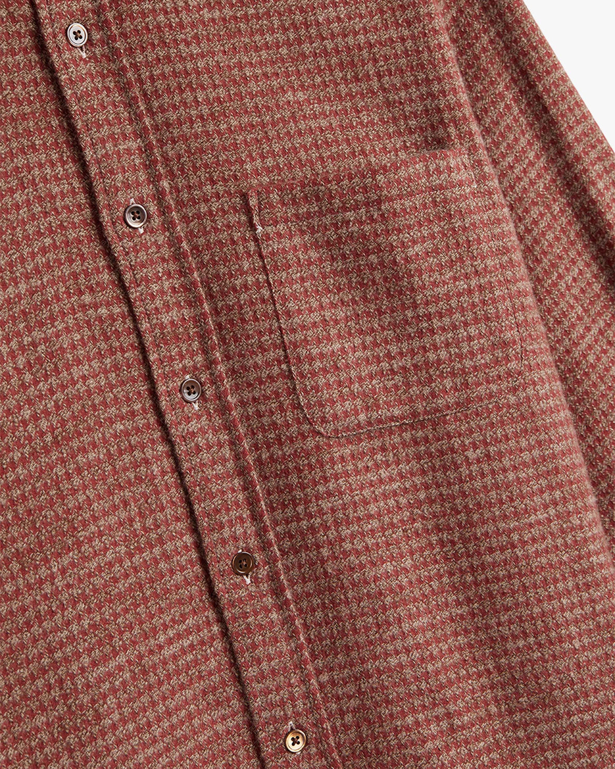 Portuguese Flannel Abstract Pied Poule Shirt - Clay