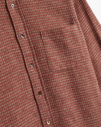 Portuguese Flannel Abstract Pied Poule Shirt - Clay