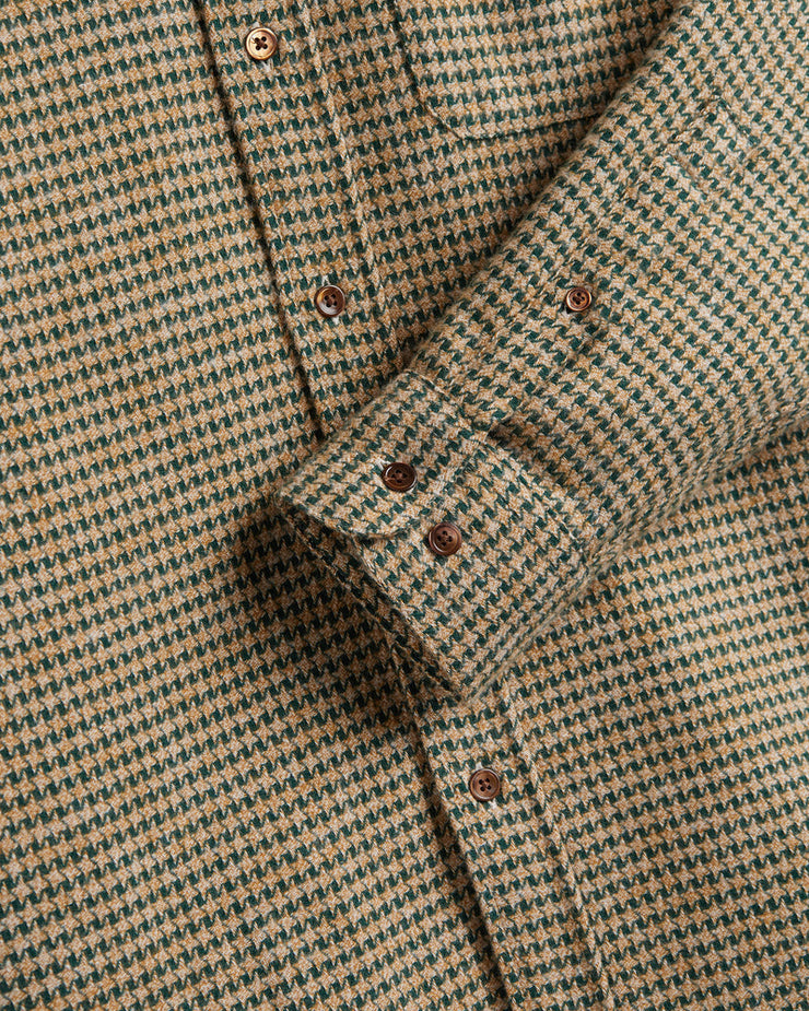 Portuguese Flannel Abstract Pied Poule Shirt - Green