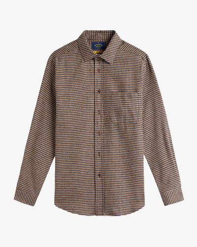 Portuguese Flannel Abstract Pied Poule Shirt - Navy | Portuguese Flannel Shirts | Jeanstore