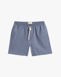 Portuguese Flannel Abstract Tile Shorts - Blue