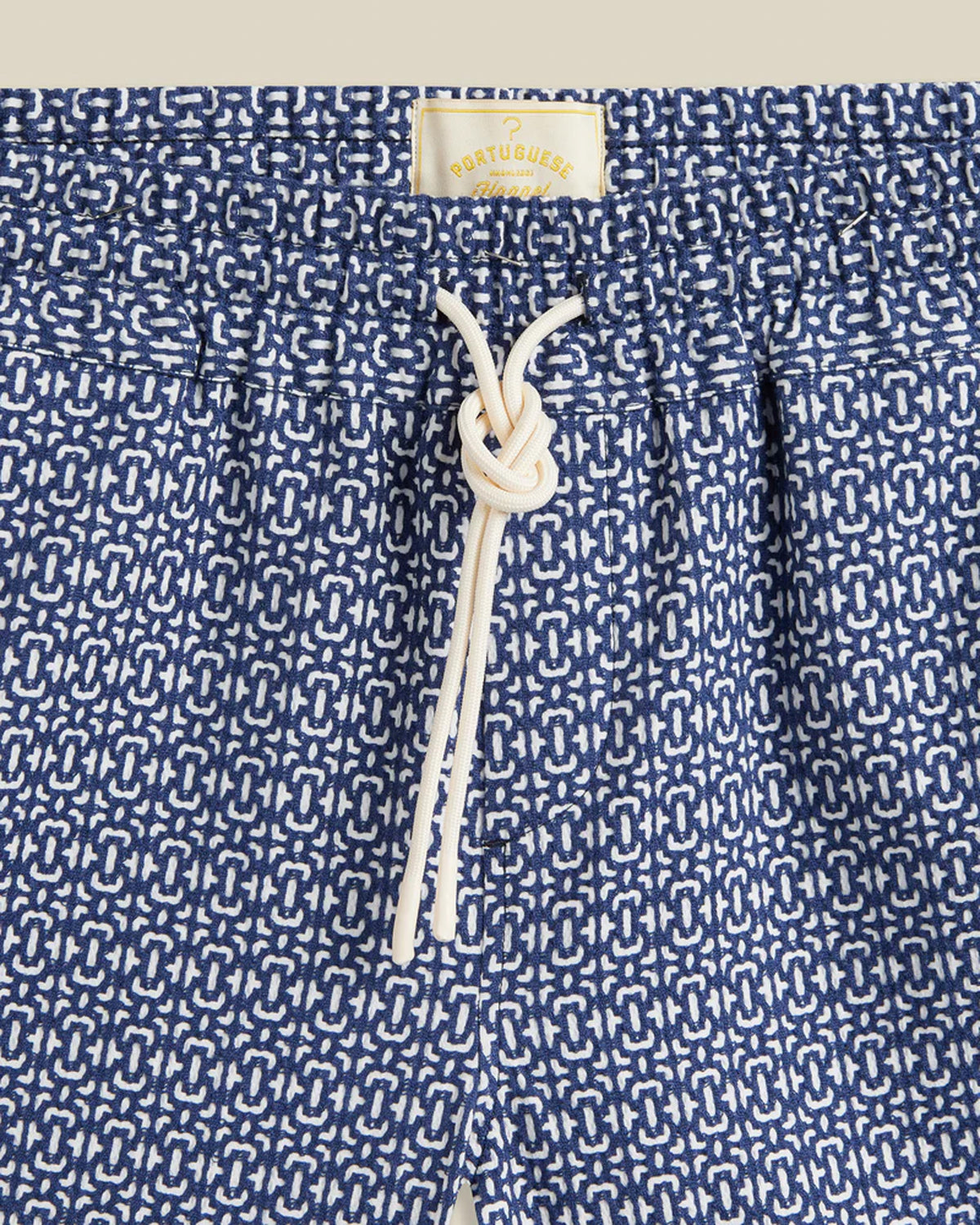 Portuguese Flannel Abstract Tile Shorts - Blue