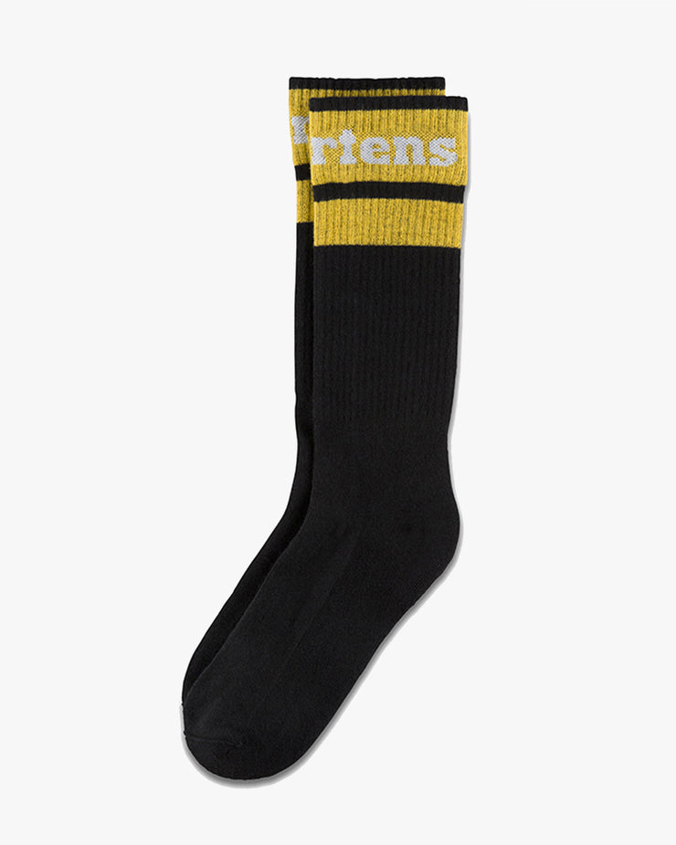 Dr Martens Athletic Logo Organic Cotton Blend Socks - Black / White / Yellow | Dr Martens Socks | JEANSTORE