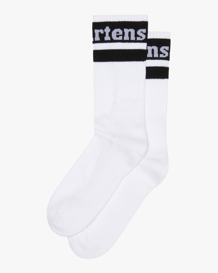 Dr Martens Athletic Logo Organic Cotton Blend Socks - White / Black | Dr Martens Socks | JEANSTORE