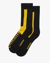 Dr Martens Double Doc Organic Cotton Blend Socks - Black / Yellow | Dr Martens Socks | JEANSTORE