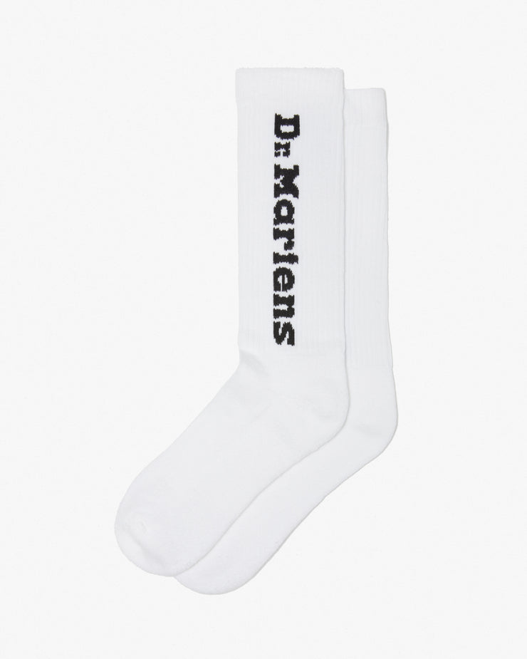 Dr Martens Vertical Logo Organic Cotton Blend Socks - White