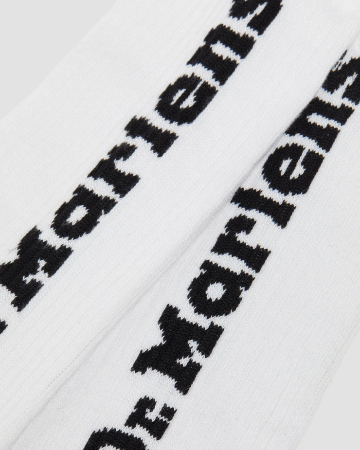 Dr Martens Vertical Logo Organic Cotton Blend Socks - White