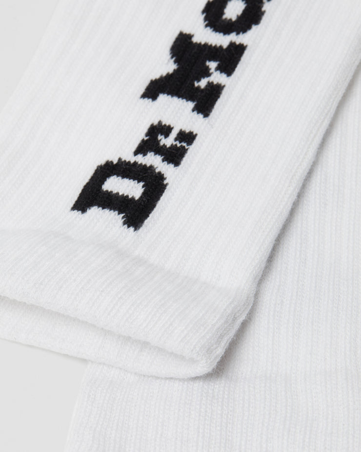 Dr Martens Vertical Logo Organic Cotton Blend Socks - White