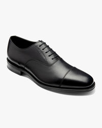 Loake 1880 Classic Aldwych Toe-Cap Oxford Shoe - Black Hatch Grain