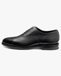 Loake 1880 Classic Aldwych Toe-Cap Oxford Shoe - Black Hatch Grain
