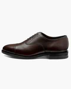 Loake 1880 Classic Aldwych Toe-Cap Oxford Shoe - Dark Brown Hatch Grain