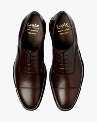 Loake 1880 Classic Aldwych Toe-Cap Oxford Shoe - Dark Brown Hatch Grain | Loake Shoemakers Shoes | JEANSTORE