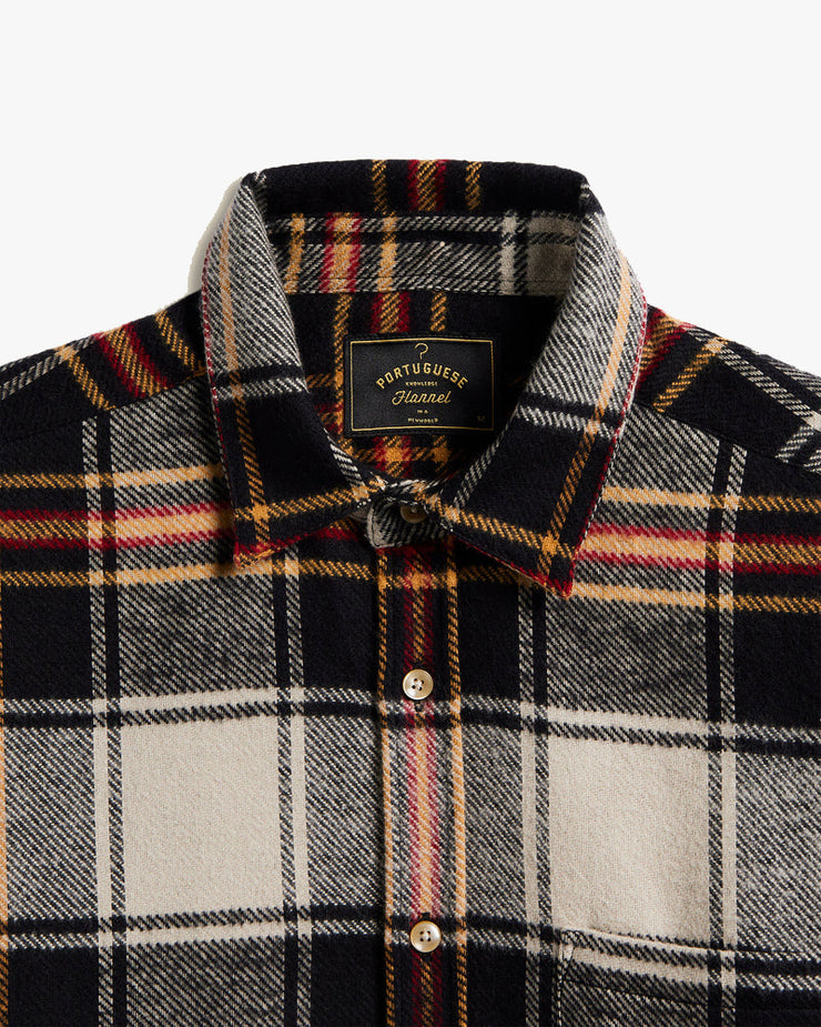 Portuguese Flannel Arc Check Overshirt - Black / White | Portuguese Flannel Shirts | JEANSTORE