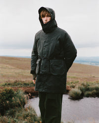 Barbour x Norbit Long Waxed Jacket - Sage | Barbour Jackets & Coats | Jeanstore