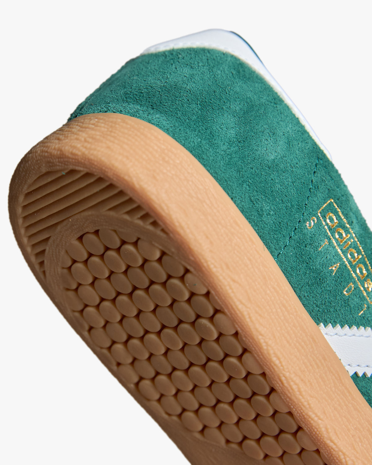adidas stadt trainers gum sole detail from below at an angle