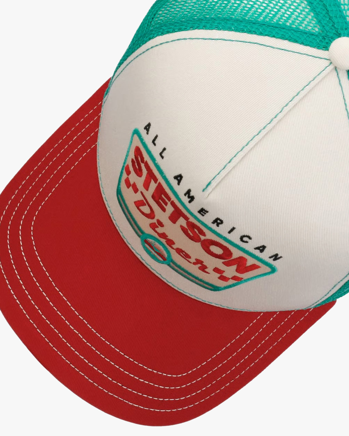 Stetson Diner Trucker Cap - Red / Ecru