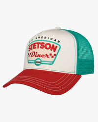 Stetson Diner Trucker Cap - Red / Ecru
