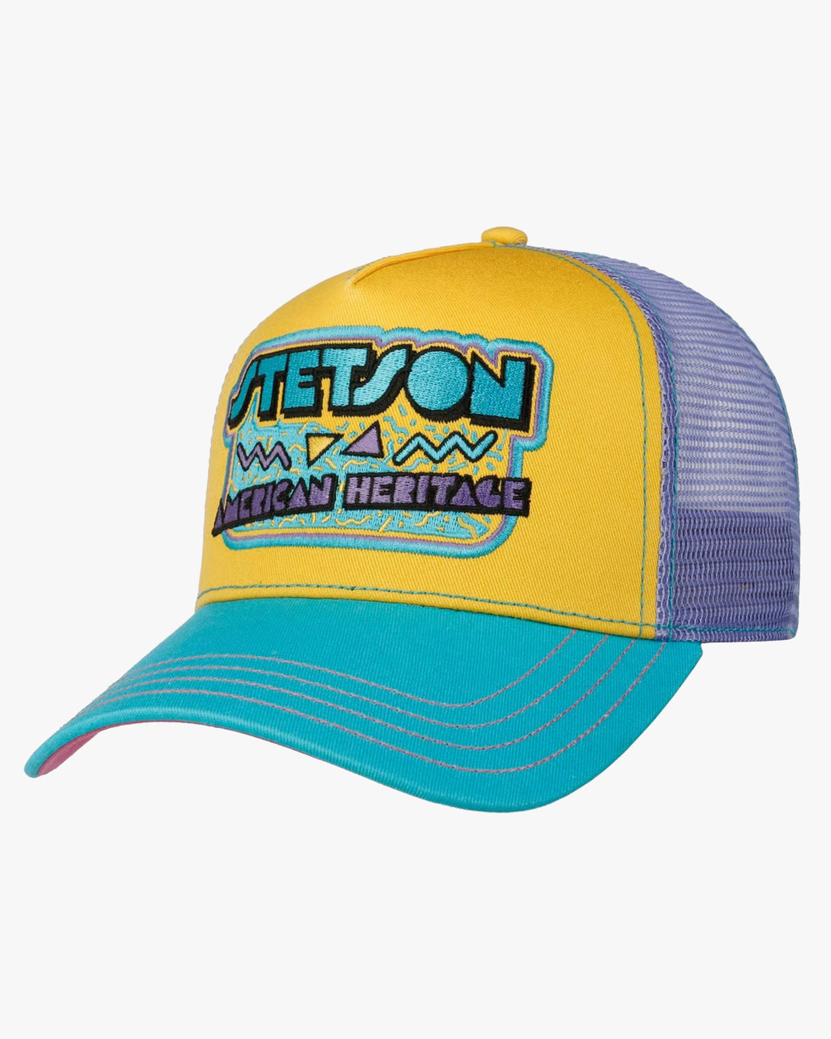 Stetson 90's Trucker Cap - Turquoise / Yellow