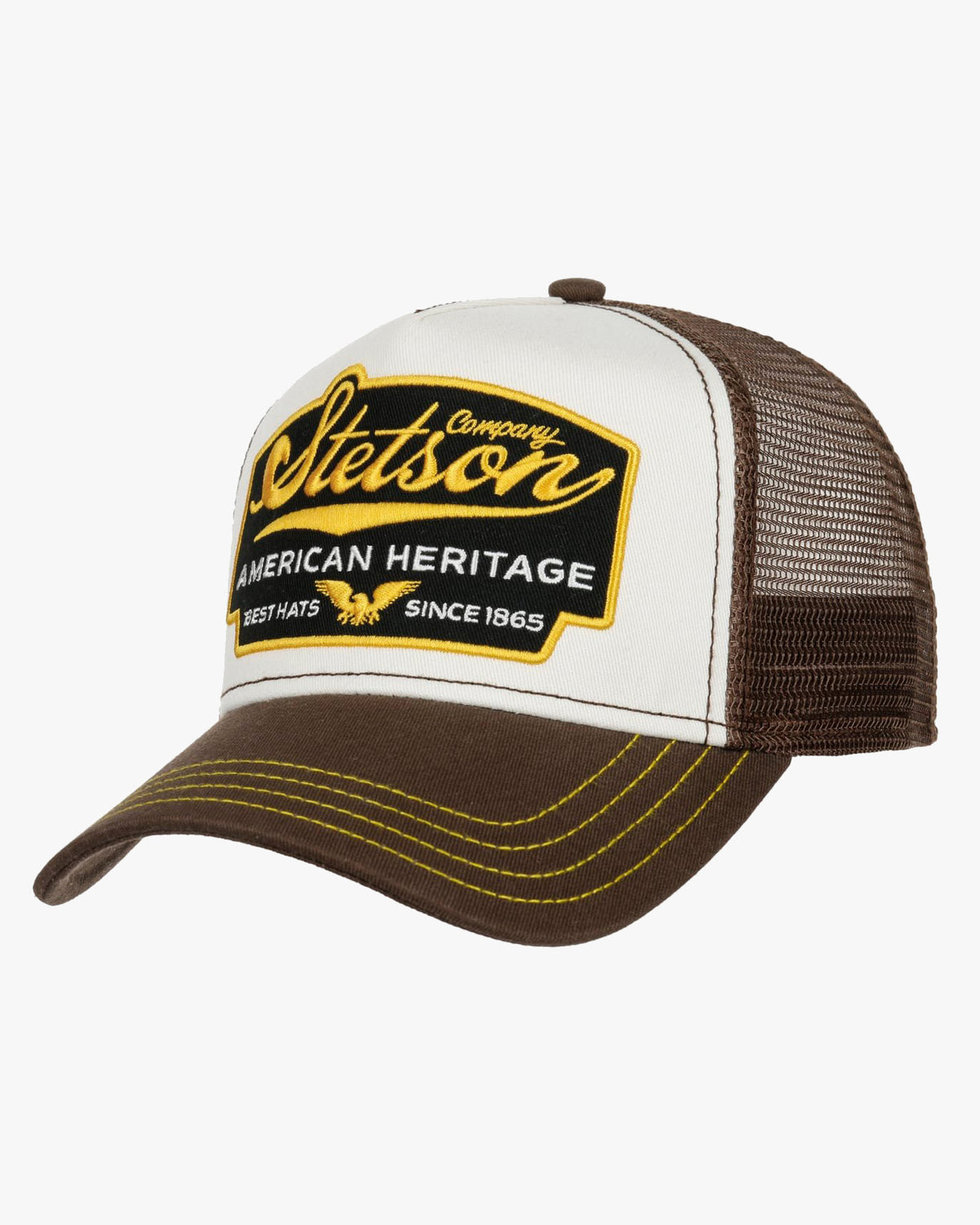 Stetson American Heritage Trucker Cap - Brown / White | Stetson Hats | JEANSTORE