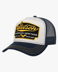 Stetson American Heritage Trucker Cap - Blue / White | Stetson Hats | JEANSTORE