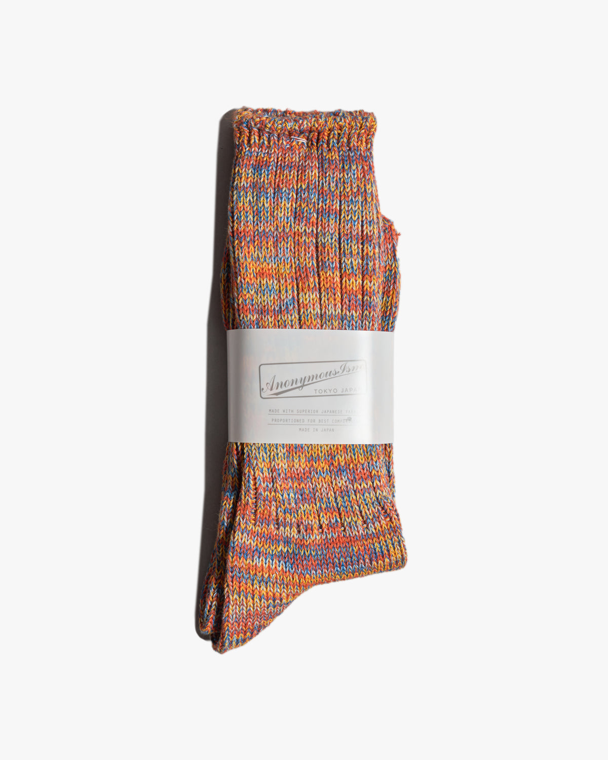 Anonymous Ism 5 Colour Mix Crew Socks - Orange