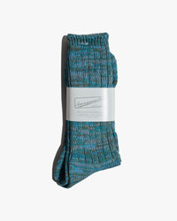 Anonymous Ism 5 Colour Mix Crew Socks - Green