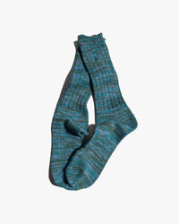 Anonymous Ism 5 Colour Mix Crew Socks - Green