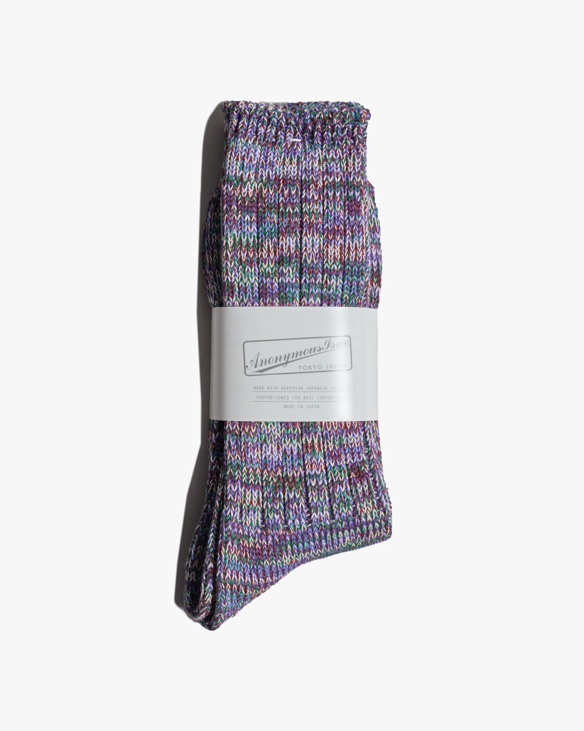 Anonymous Ism 5 Colour Mix Crew Socks - Purple