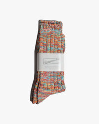 Anonymous Ism 5 Colour Mix Crew Socks - Red