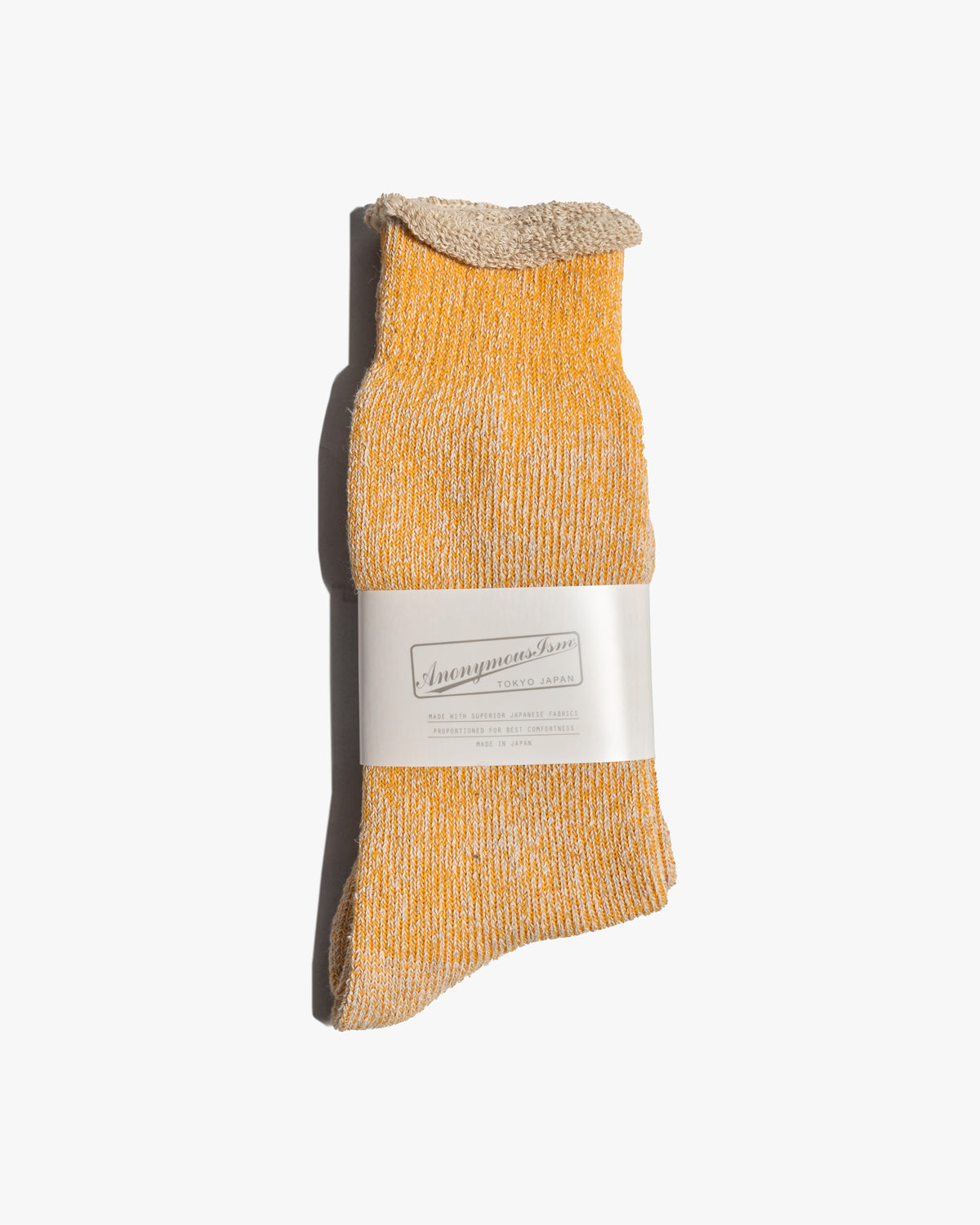 Anonymous Ism Hemp Thick Pile Crew Socks - Mustard