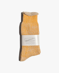 Anonymous Ism Hemp Thick Pile Crew Socks - Mustard