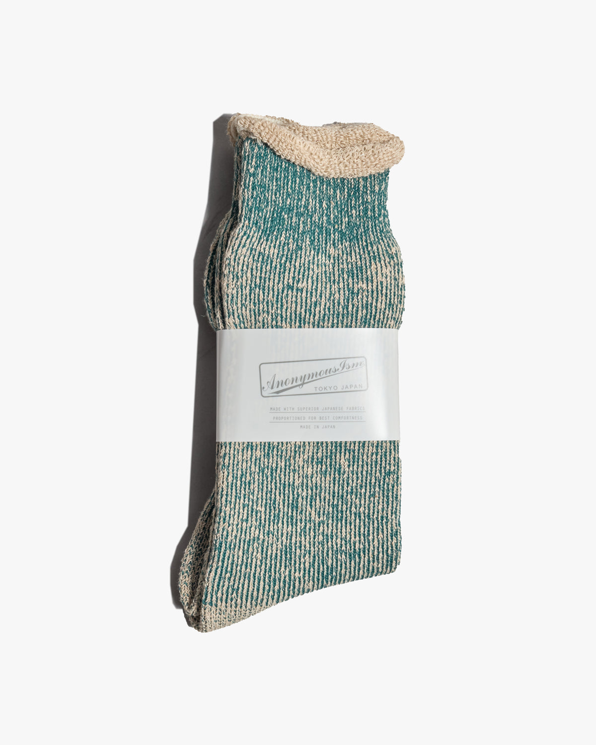 Anonymous Ism Hemp Thick Pile Crew Socks - Khaki Melange