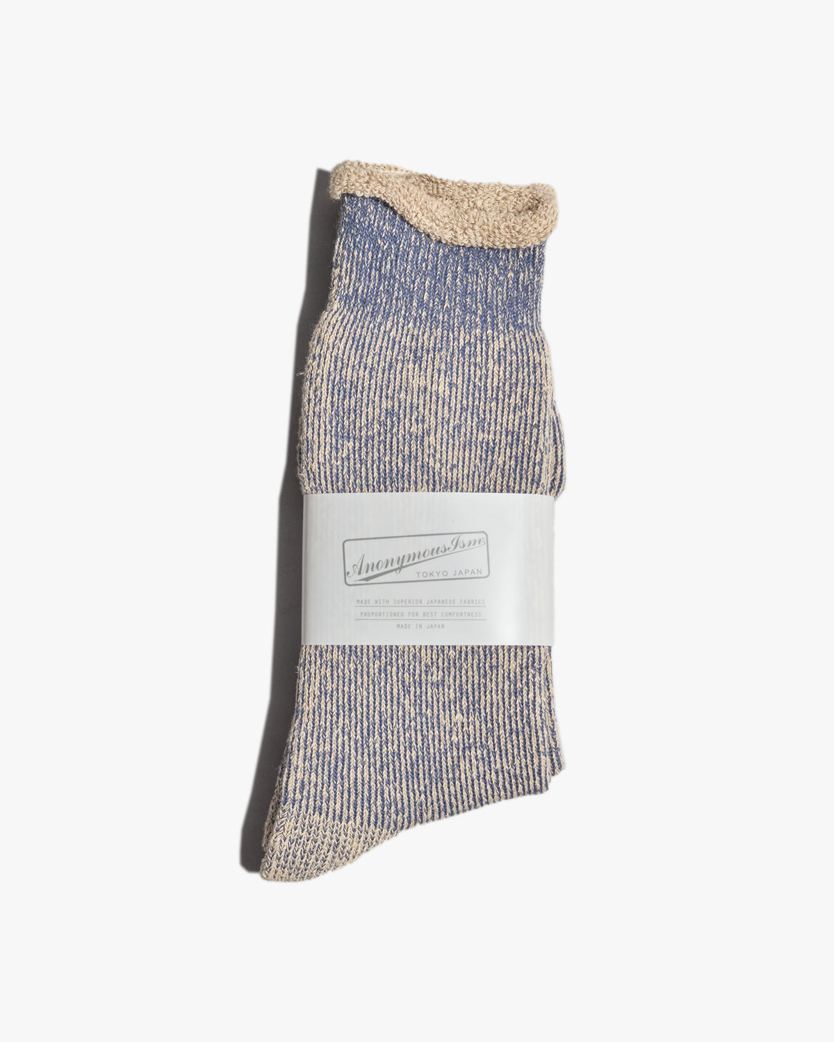 Anonymous Ism Hemp Thick Pile Crew Socks - Navy Melange
