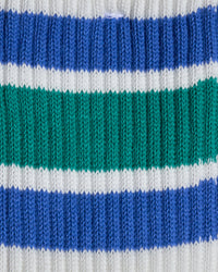 anonymous ism green melange socks close up of rib knit fabric and stripe detail