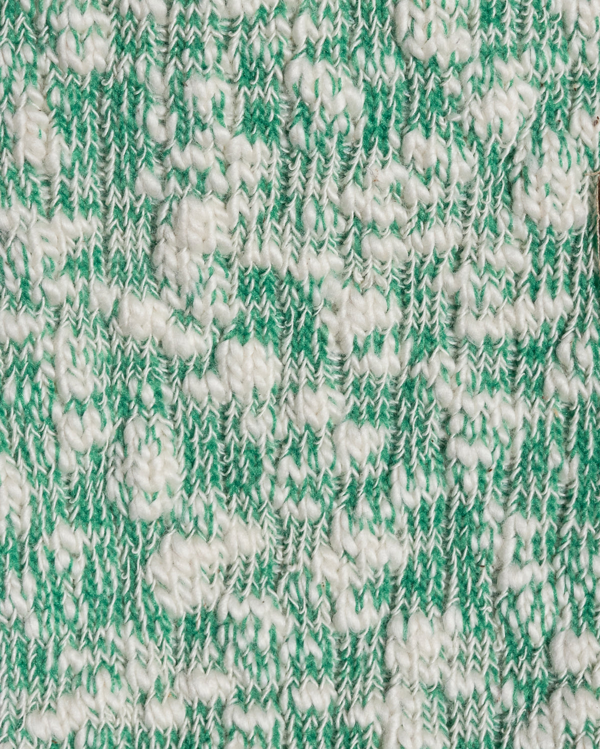 anonymous ism green slub crew socks close up of knit texture