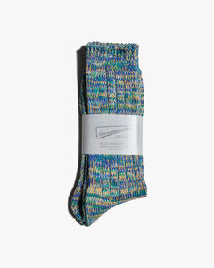 Anonymous Ism 5 Colour Mix Crew Socks - Green