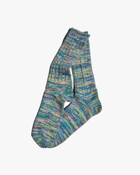 Anonymous Ism 5 Colour Mix Crew Socks - Green | Anonymous Ism Socks | JEANSTORE