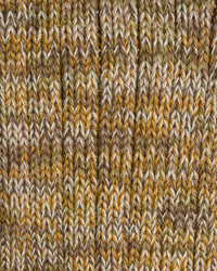 anonymous ism khaki 5 colour mix crew socks up close showing textured knit material / fabric