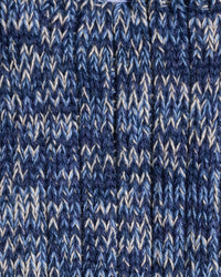 anonymous ism navy 5 colour mix socks close up of multicolour knit texture