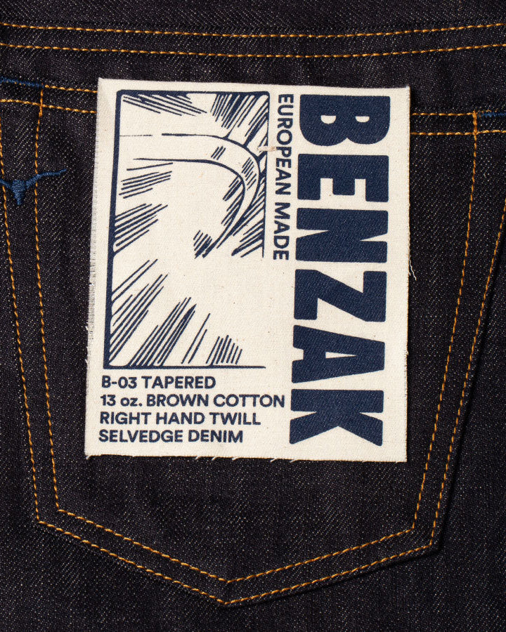 Benzak Denim Developers B-03 Regular Tapered Mens Jeans - 13oz Brown Cotton Selvedge