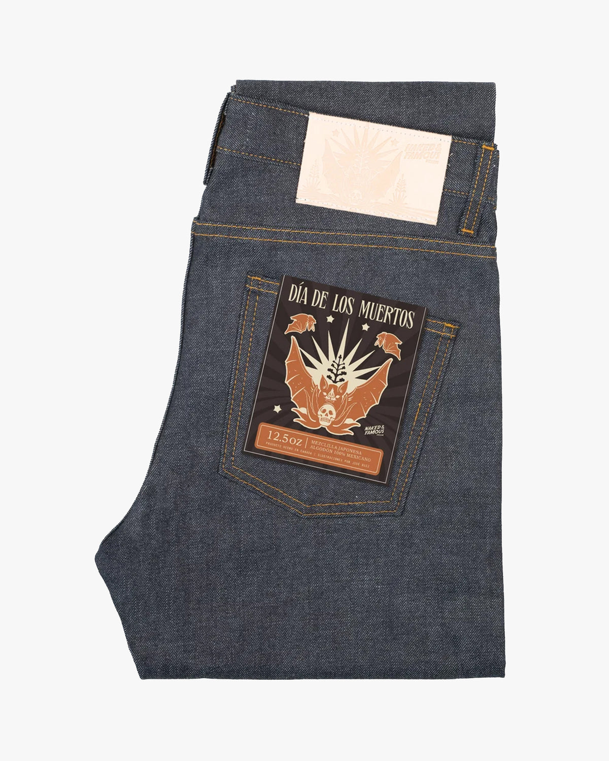Naked & Famous Denim Super Guy Skinny Mens Jeans - Dia De Los Muertos Selvedge | Naked & Famous Denim Jeans | Jeanstore