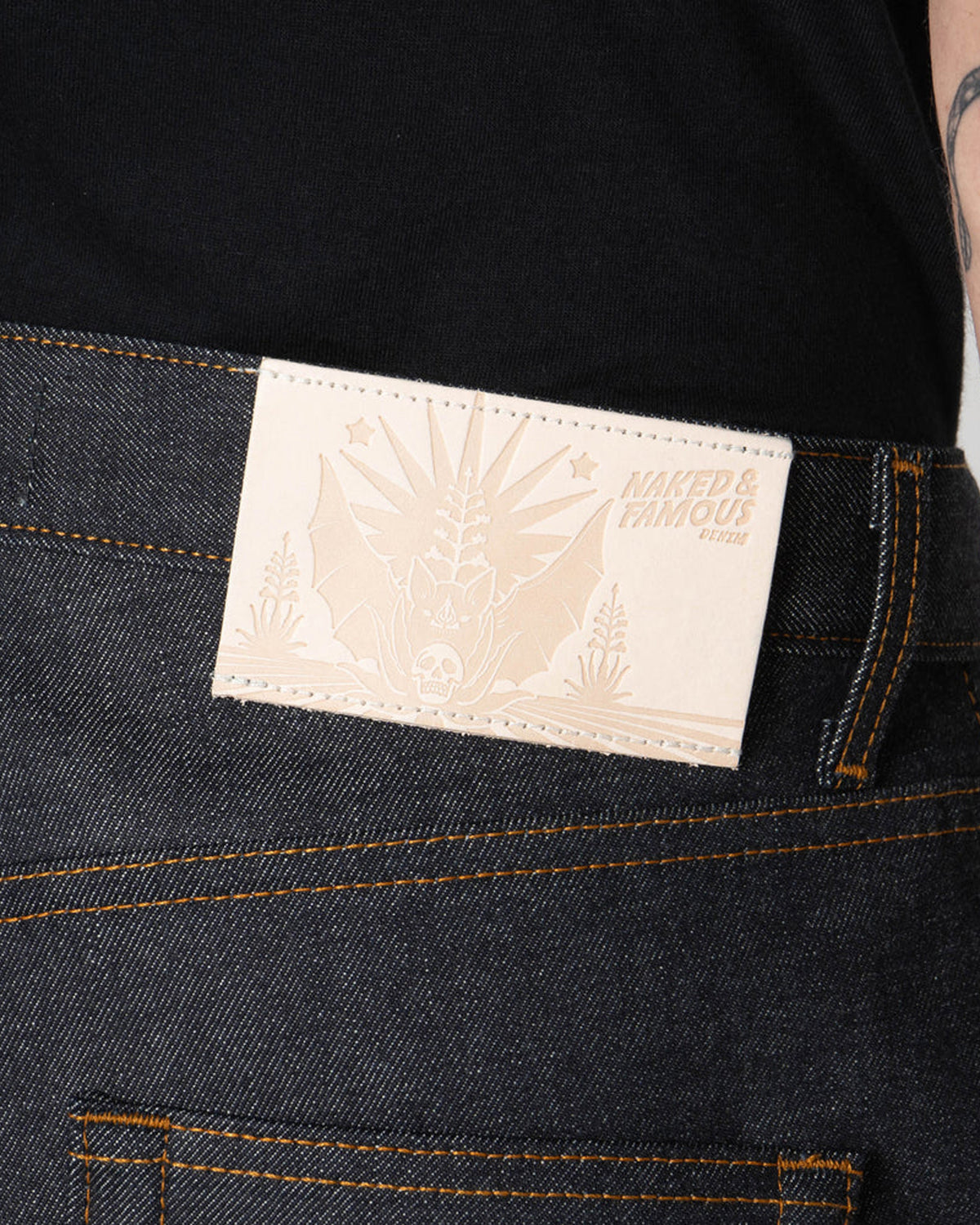 Naked & Famous Denim Easy Guy Relaxed Tapered Mens Jeans - Dia De Los Muertos Selvedge | Naked & Famous Denim Jeans | Jeanstore