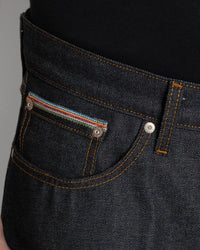 Naked & Famous Denim True Guy Regular Straight Mens Jeans - Dia De Los Muertos Selvedge
