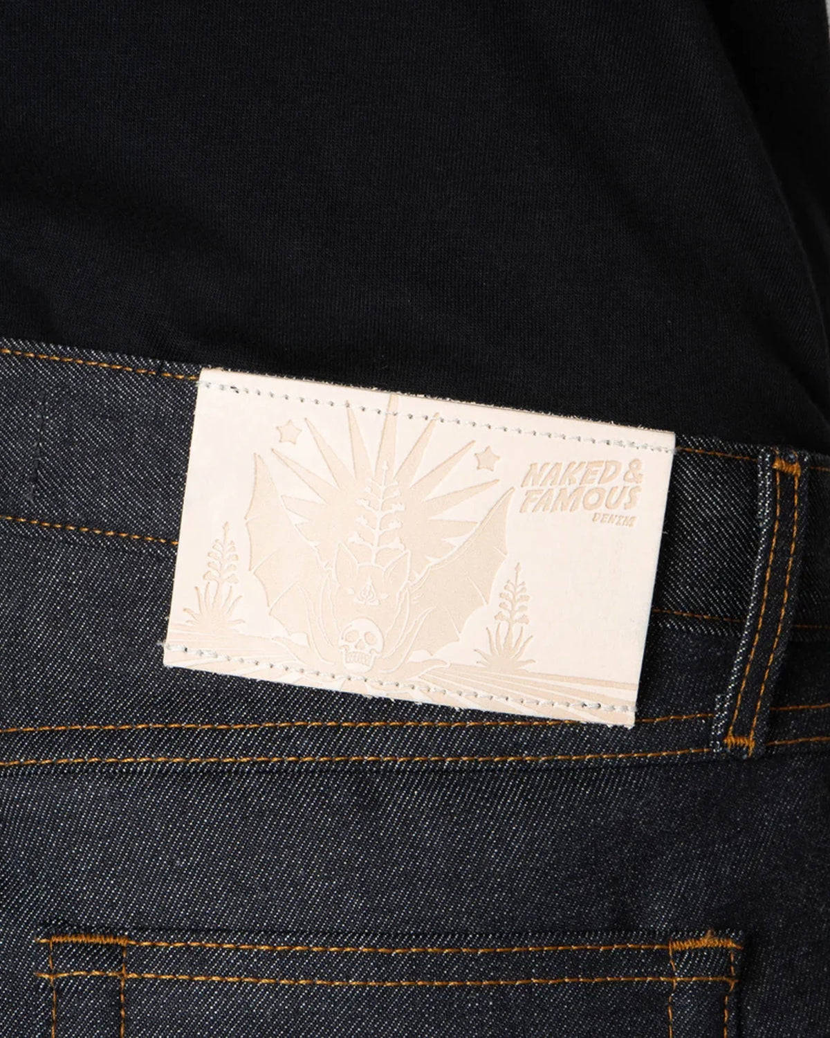 Naked & Famous Denim True Guy Regular Straight Mens Jeans - Dia De Los Muertos Selvedge