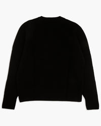 Merz b. Schwanen Good Basics BLADE02 Merino Wool & Cashmere Relaxed Waffle Pullover - Deep Black | Merz b. Schwanen Sweaters & Knitwear | JEANSTORE