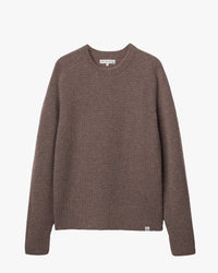 Merz b. Schwanen BLADE02 Merino Wool & Cashmere Relaxed Waffle Pullover - Grain