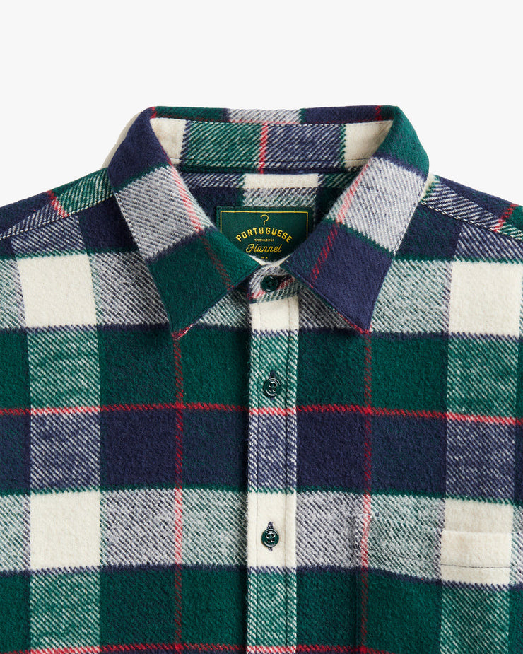 Portuguese Flannel Bottle Shirt - Green / White | Portuguese Flannel Shirts | JEANSTORE