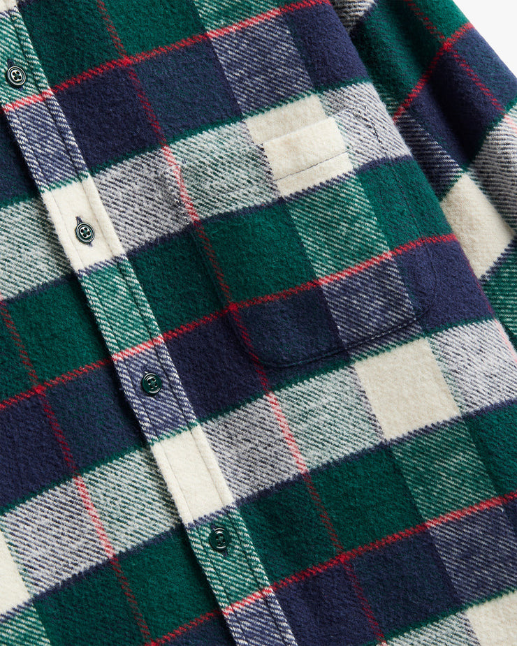 Portuguese Flannel Bottle Shirt - Green / White | Portuguese Flannel Shirts | JEANSTORE